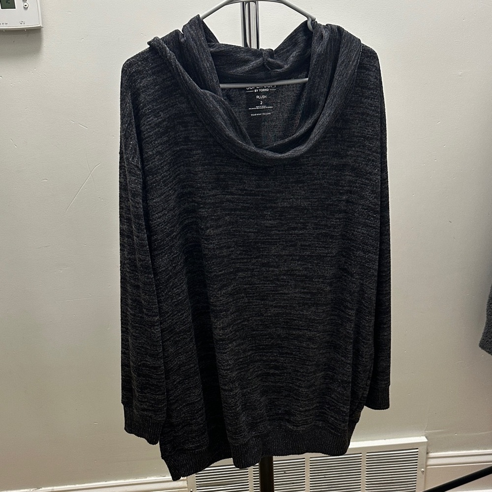 Torrid Charcoal Cowl Neck Sweater